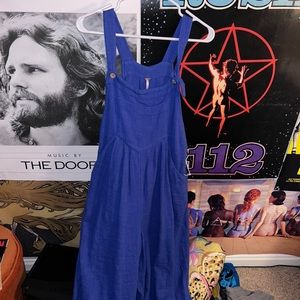 Free People Blue Overalls
